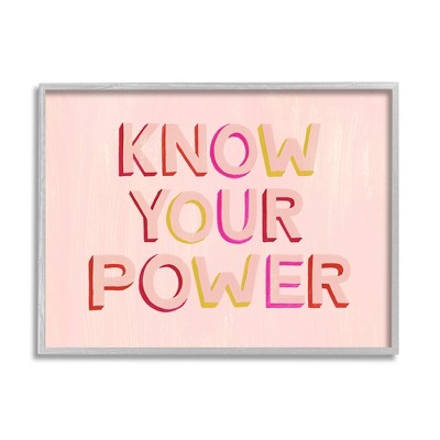 Stupell Industries Know Your Power Pink Inspirational Framed Giclee