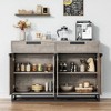 Homhougo Sideboard Buffet Cabinet, 55" Large Kitchen Accent Modern Storage Cabinet with 2 Drawers and 4 Doors, Coffee Bar Buffet Table Gray - 4 of 4