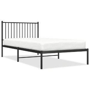 vidaXL Black Metal Twin XL Bed Frame with Headboard, Heavy-Duty, Under-Bed Storage, No Mattress - 1 of 4