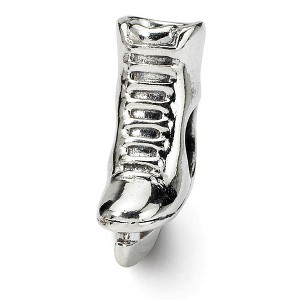 Black Bow Jewelry Sterling Silver Ice Skate Bead Charm - 1 of 4