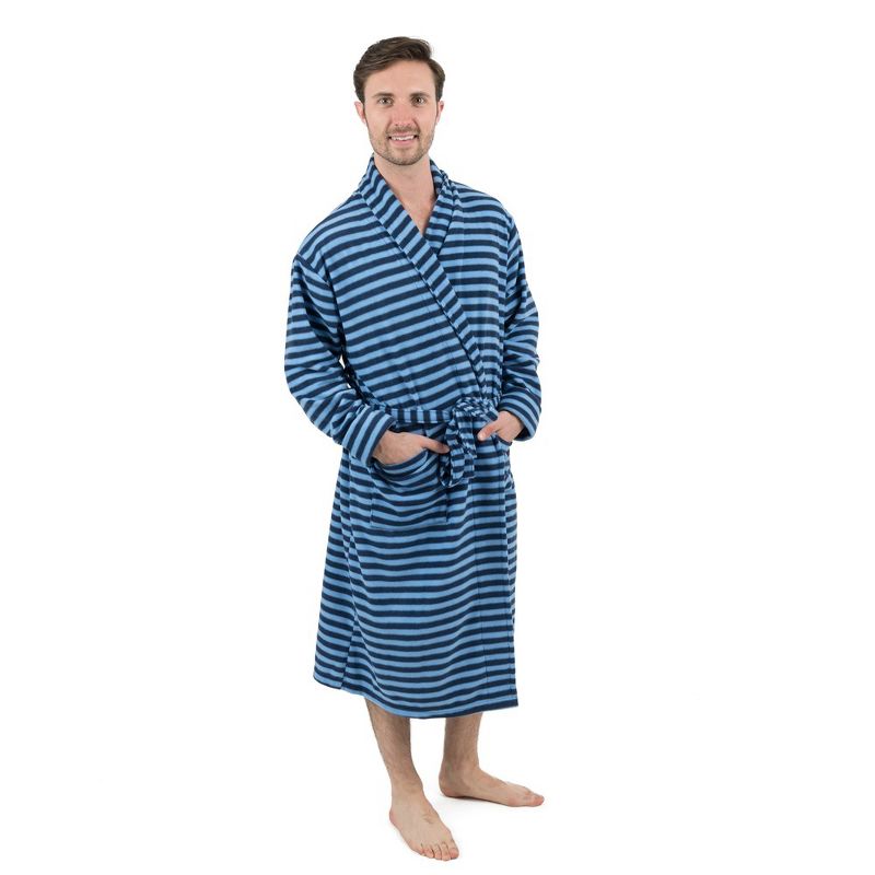 Leveret Mens Fleece Robe, 1 of 3