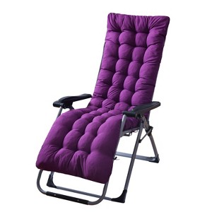 NewHome"67x22 Inch Chaise Lounger Cushion for Recliner, Rocking Chair, Sofa, and Deck Chair - Outdoor Mat"CoffeeGreyPurple&Red - 1 of 4
