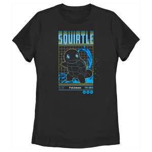 Women's Pokemon Squirtle Retro Grid T-Shirt - 1 of 4