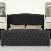 AMERLIFE Platform Bed Frame, Velvet Upholstered Bed with Deep Button Tufted - 2 of 4