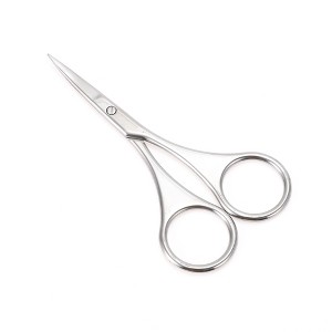 Women Bend Scissors Eyebrow Trimmer Scissors Silver Tone 1 Pc - 1 of 3