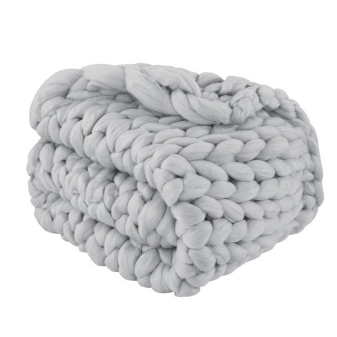 Haven Knit Throw Blanket - Light Grey/natural - 50 X 60 - Safavieh :  Target