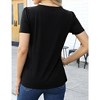 Womens Lace V Neck Short Sleeve Shirts Summer Tunic Blouse for Women T-Shirts - 3 of 4