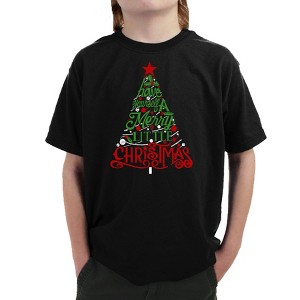 LA Pop Art Have Yourself a Merry Little Christmas - Boy's Word Art T-Shirt - 1 of 4