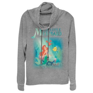 Juniors Womens The Little Mermaid Ariel and Friends Cowl Neck Sweatshirt - 1 of 3