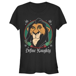 Juniors Womens Lion King Christmas Scar Define Naughty T-Shirt - 1 of 3