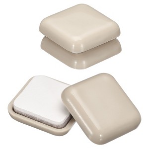 Unique Bargains Plastic Self-adhesive Smooth Square Carpeted Tile Vinyl Sliding Pads - 1 of 4