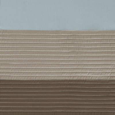 Blue Faux Silk Pintuck Light-Filtering Curtain Panel