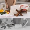 Cookbook Stand, Wooden Recipe Book Holder for Kitchen Counter, Multifunctional Display, Kitchen Decor, Brown Finish - 3 of 4