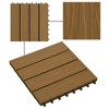 vidaXL 11 pcs Decking Tiles Deep Embossed WPC 11.8"x11.8" 1 sqm Teak Color - 4 of 4