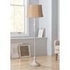 360 Lighting Vintage Chic Floor Lamp 60" Tall Antique White Washed Natural Burlap Fabric Drum Shade for Living Room Reading Bedroom Office - 2 of 4