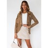 Coolmee Women's Faux Suede Jackets Fashion Fall Clothes Long Sleeve Open Front Cropped Coat Outwear - 4 of 4