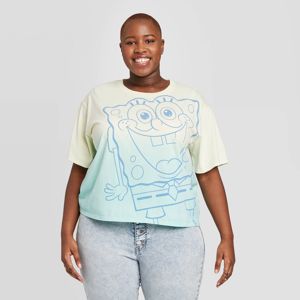 Women's SpongeBob Plus Size Boxy Short Sleeve Graphic T-Shirt (Juniors') - 2X, Women's, Size: 2XL, MultiColored was $12.99 now $9.09 (30.0% off)