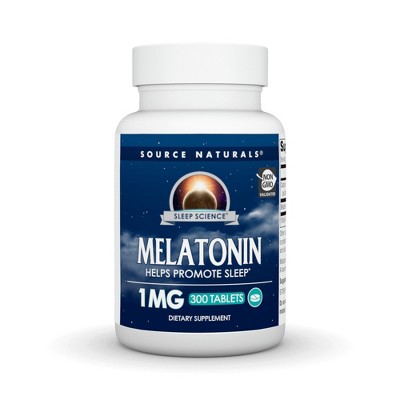 Melatonin Tablets 1mg - Tablet by Source Naturals, Inc.  -  300 Tablet