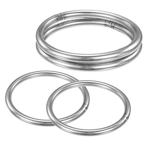 Unique Bargains Dream Catcher Stainless Steel Macrame Wreath Floral Round Metal O Rings 4 PCS - 1 of 4