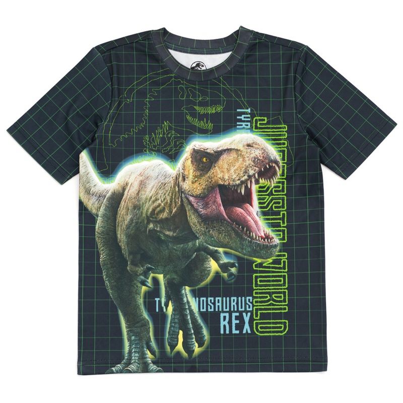 Jurassic World Jurassic Park T-Rex Toddler Boys T-Shirt and Shorts Outfit Set Toddler to Big Kid, 4 of 10