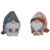 HomeRoots Set Of Two 11" Grey And Pink Fabric Christmas Gnome - 4 of 4