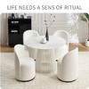 Lyngins Modern 360° Swivel Dining Chair, Frosted Velvet Upholstered Dining Room Barrel Chair, Armless Accent Makeup Vanity Side Chair for Bedroom - 4 of 4