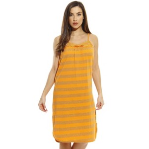 Just Love 100% Cotton Spaghetti Strap Stripe Womens Nightgown with Lace Trim - 1 of 2