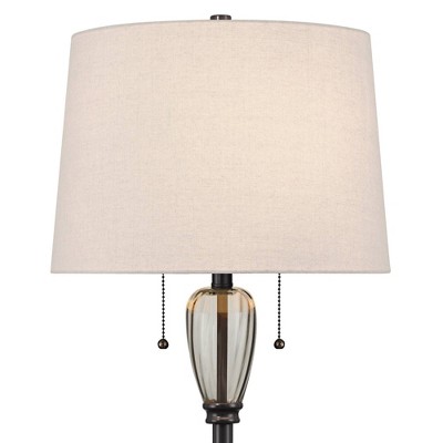 Bronze 64" Floor Lamp with Linen Drum Shade