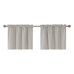Deconovo Rod Pocket Solid Window Valance Curtains (2 Panels, Light Filtering, OEKO-TEX Certified) - 1 of 4