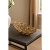 HomeRoots 16" Gold Aluminum Abstract Circles Oval Decorative Bowl - 2 of 4