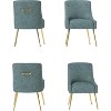 SEYNAR Modern Glam PU Leather Dining Chair or Vanity Chair Set of 4 with Rear Handle - 2 of 4