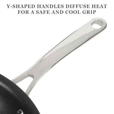 Gray Aluminum Nonstick 2-Piece Fry Pan Set with Stainless Steel Handles
