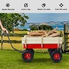 Unbanmax Outdoor Wagon All Terrain Rally Vehicle, with Removable Wooden Side Panels Pneumatic Tires - 3 of 4