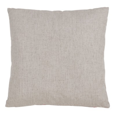 Beige and Pink Flamingo Print Square Throw Pillow