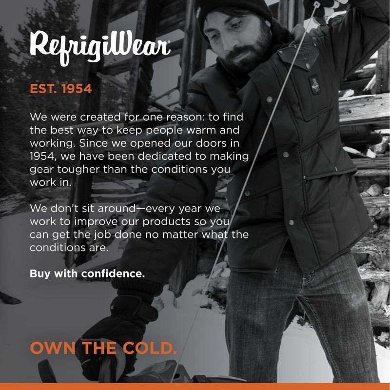RefrigiWear Men's Iron-Tuff Jackoat Insulated Workwear Jacket with Fleece Collar, 6 of 8