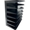 Huron - Horizontal Slots - Desk Organizer - 7 Compartments - Steel - Black - 15 in. x 15 in. x 8.8 in. - 1 Each - 3 of 3