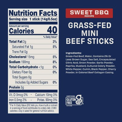Archer Jerky Sweet BBQ Mini Meat Sticks - 4oz/8ct