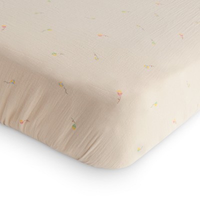 Extra Soft Muslin Crib Sheet in Sun Design