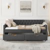 Vynxaria Twin Size Daybed with Drawers Upholstered Tufted Sofa Bed, with Waved Shape Arms(81.5''x4''x30.5'') - 2 of 4