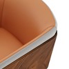 ARTPLAN Mid Century Modern Dining Chair Set of 2,Faux Leather Uphoolsted Accent Arm Chair,Walnut with Beech Feet for Dining Room/Home Office - 3 of 4