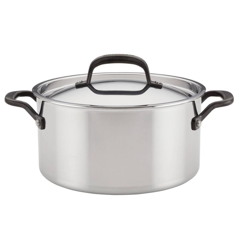 KitchenAid 6qt 5-Ply Clad Stainless Steel Induction Stockpot with Lid Silver, 1 of 8