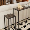 FONTOI End Table Modern Industrial 3-Piece Console Table Set with Metal Frame and Wood Top for Hallways and Living Rooms, Black, 49.3"*13.9"*4.6" - 3 of 4