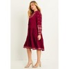 June + Vie by Roaman's Women's Plus Size Coraline Embroidered Peasant Dress - 4 of 4