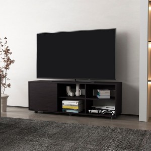 Sapphtopaz Modern TV Stand Entertainment Center for TVs Up to 69" with Storage Cabinet & Open Shelves Space-Saving TV Stands for Living Room - 1 of 4