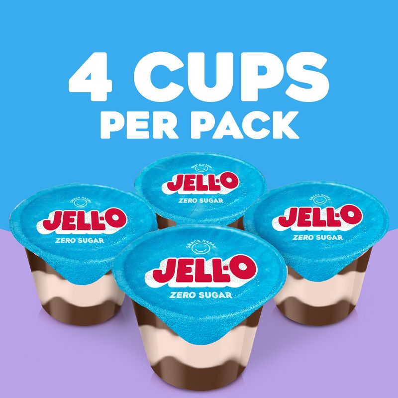 Jell-O Chocolate Vanilla Swirls Sugar Free Pudding Cups Snack - 14.5oz/4ct, 5 of 14