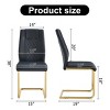 Set of 4 Faux Leather Dining Chairs with High Back and Metal Legs,Modern Upholstered Chairs for Kitchen or Dining Room-The Pop Home - 4 of 4