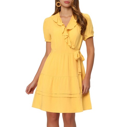 Target yellow 2025 wrap dress