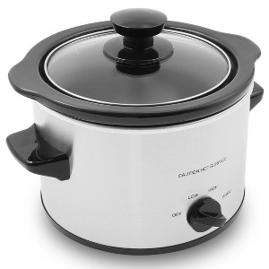 Elite Cuisine 1.5qt Slow Cooker - Stainless Steel - 1 of 4