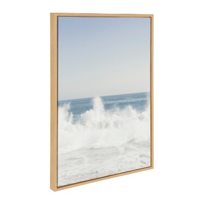 Natural Coastal Beach Framed Canvas Wall Art Set