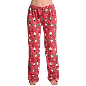 Just Love Womens Buffalo Plaid Knit Jersey Pajama Pants Buffalo Check Cotton PJs - 1 of 3